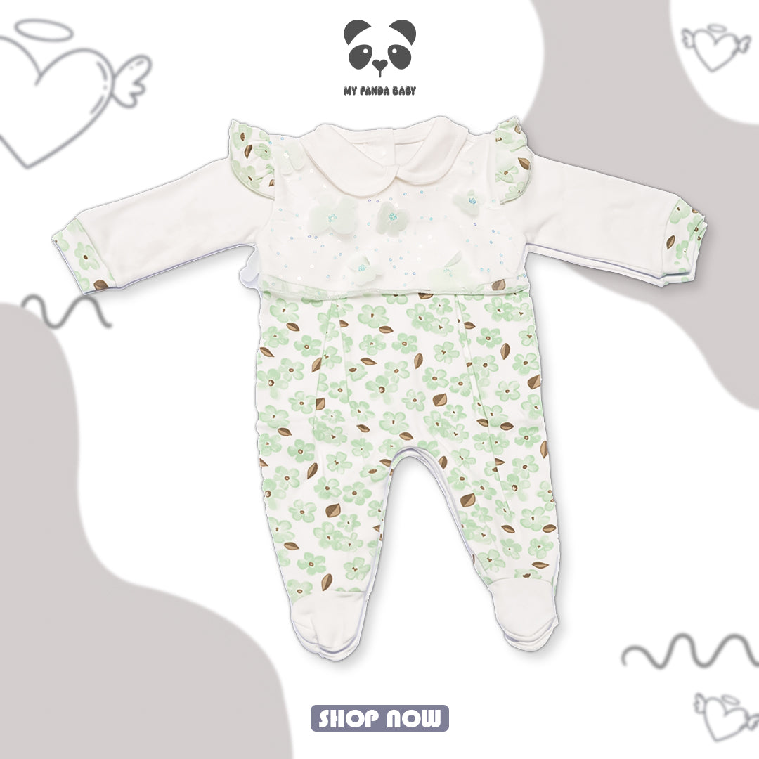 Blossom Baby Romper Green